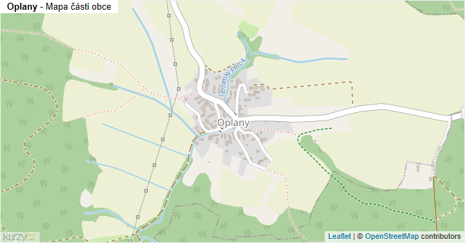 Oplany - mapa části obce