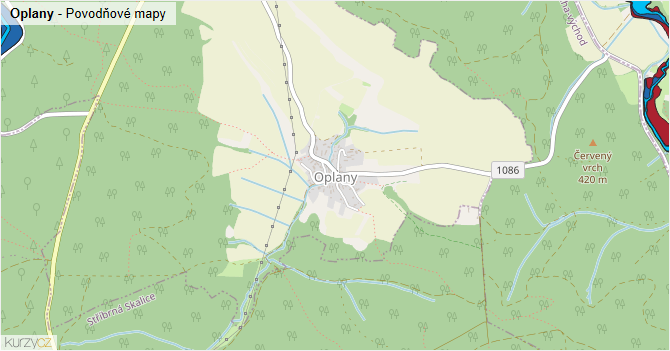 Oplany - záplavové mapy stoleté vody