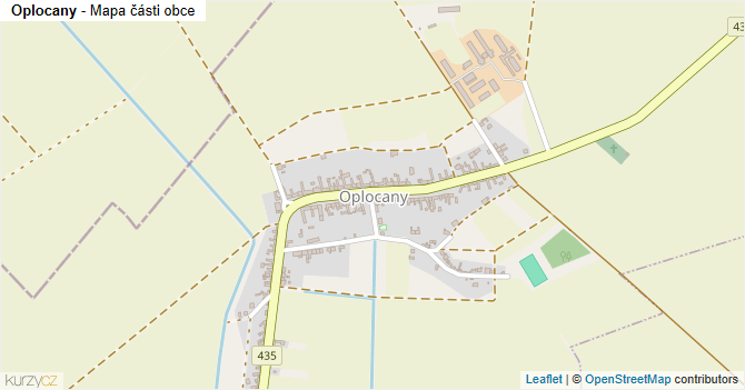 Oplocany - mapa části obce