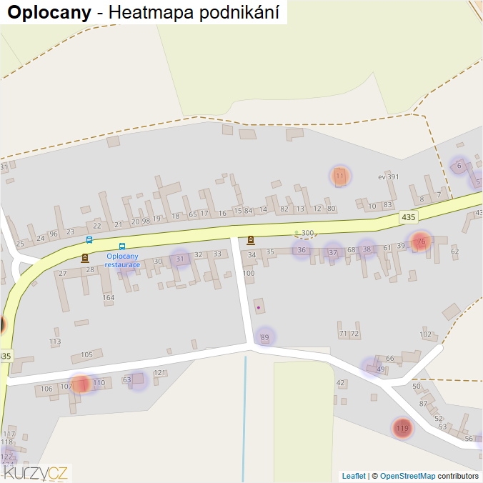 Mapa Oplocany - Firmy v části obce.