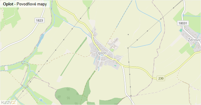 Oplot - záplavové mapy stoleté vody