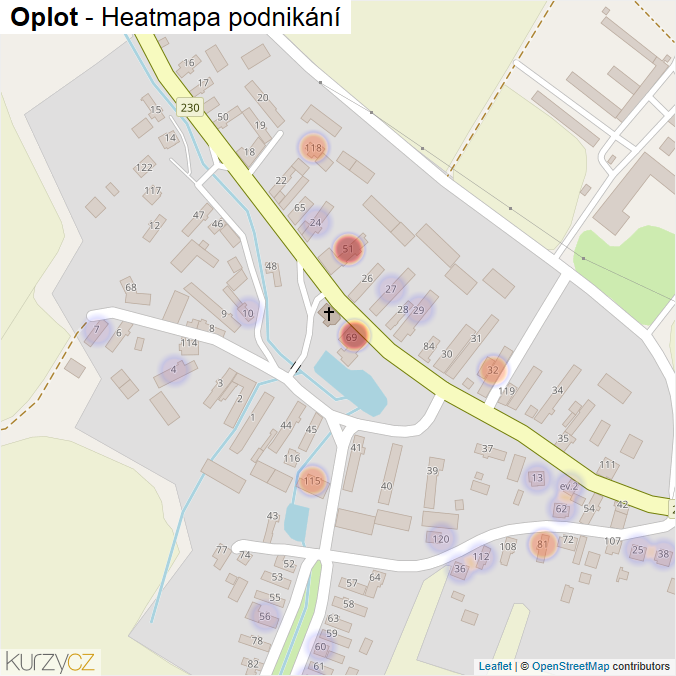 Mapa Oplot - Firmy v části obce.