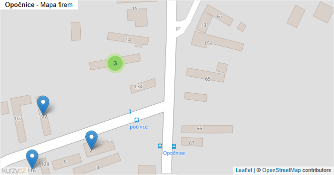Opočnice - mapa firem