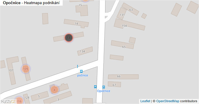 Opočnice - mapa podnikání