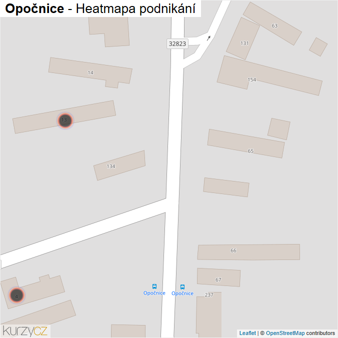 Mapa Opočnice - Firmy v obci.