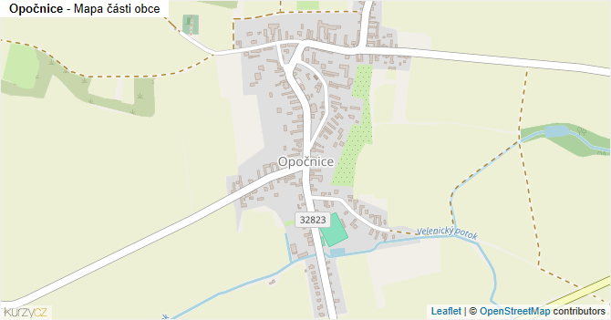 Opočnice - mapa části obce
