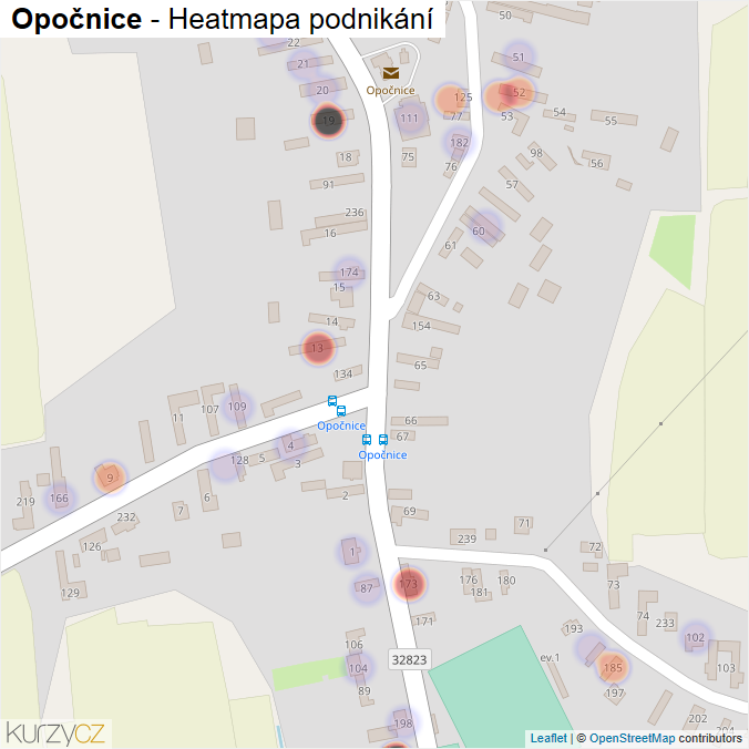 Mapa Opočnice - Firmy v části obce.