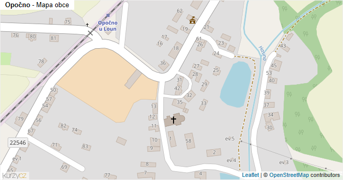 Opočno - mapa obce