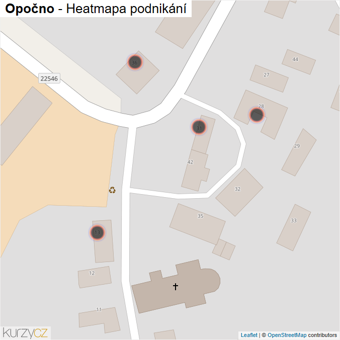 Mapa Opočno - Firmy v obci.
