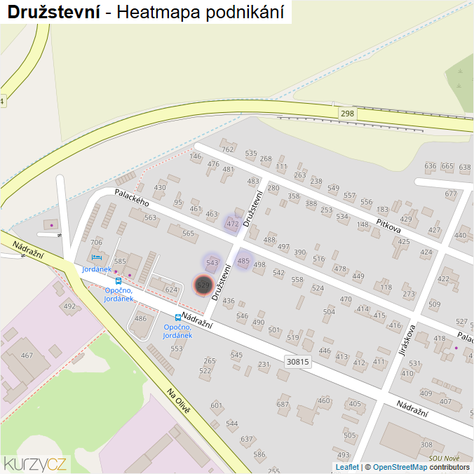 Mapa Družstevní - Firmy v ulici.
