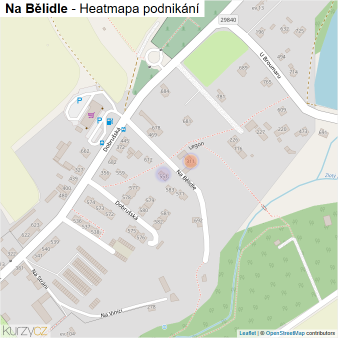 Mapa Na Bělidle - Firmy v ulici.