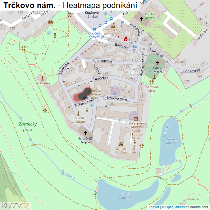 Mapa Trčkovo nám. - Firmy v ulici.