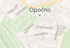 Zámecká v obci Opočno - mapa ulice