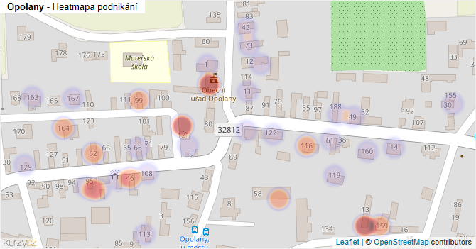 Opolany - mapa podnikání