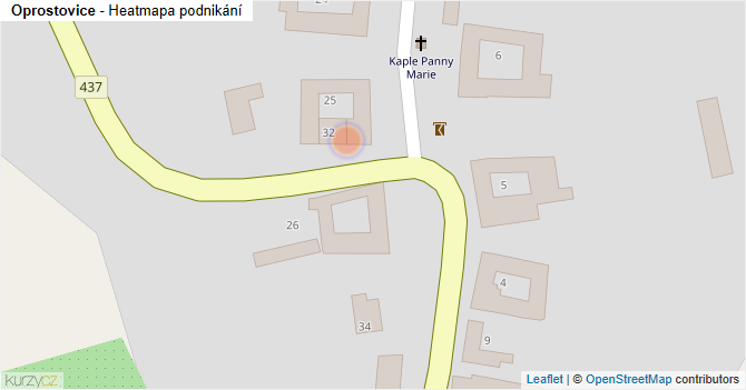 Oprostovice - mapa podnikání