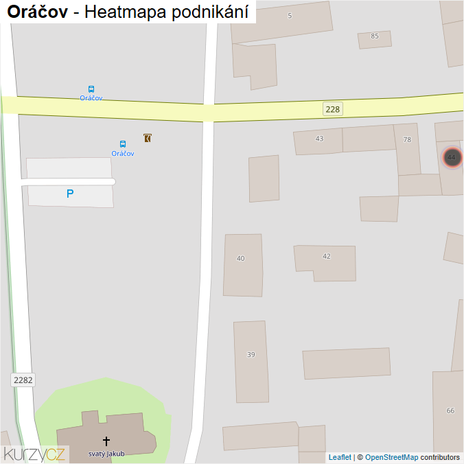 Mapa Oráčov - Firmy v obci.
