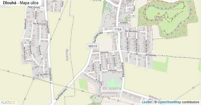 Dlouhá - mapa ulice