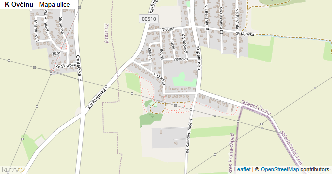 K Ovčínu - mapa ulice