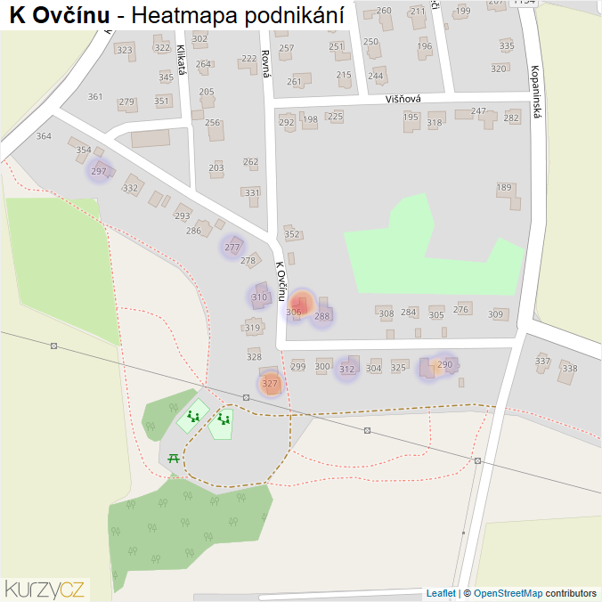 Mapa K Ovčínu - Firmy v ulici.