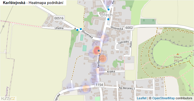 Karlštejnská - mapa podnikání