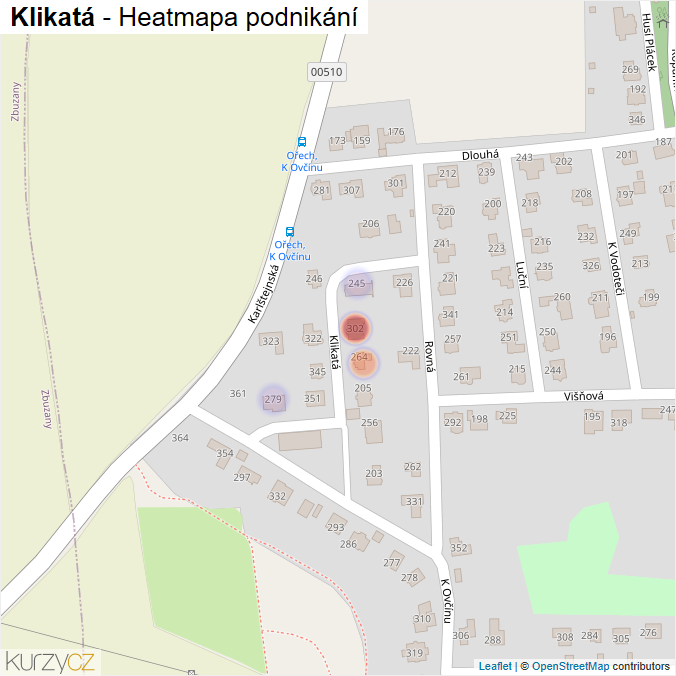 Mapa Klikatá - Firmy v ulici.