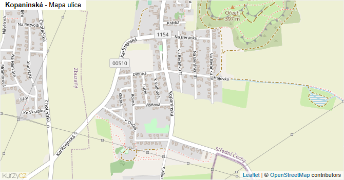 Kopaninská - mapa ulice