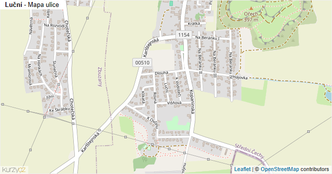 Luční - mapa ulice