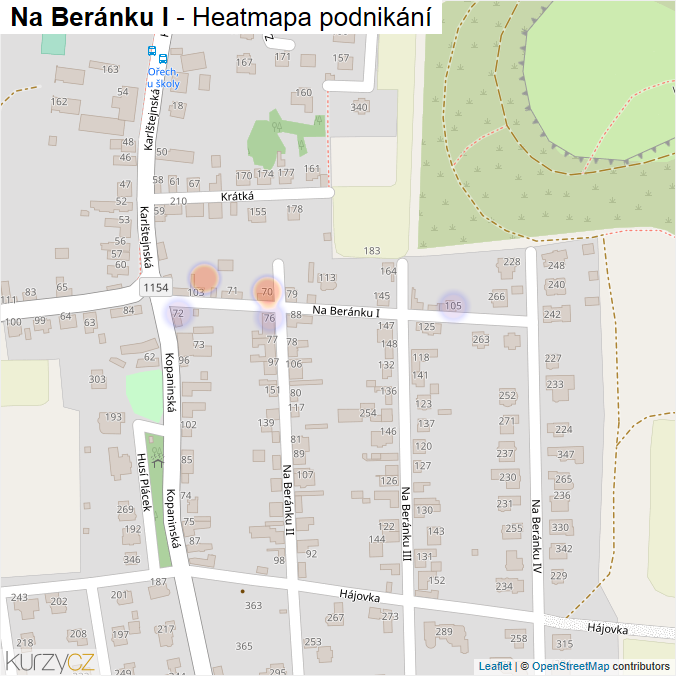 Mapa Na Beránku I - Firmy v ulici.