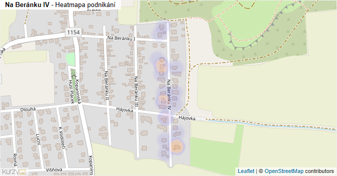 Na Beránku IV - mapa podnikání