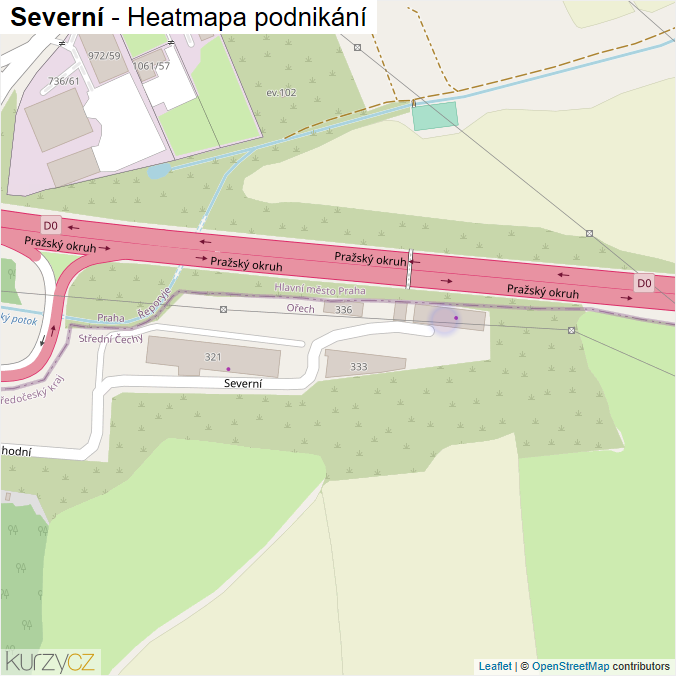 Mapa Severní - Firmy v ulici.