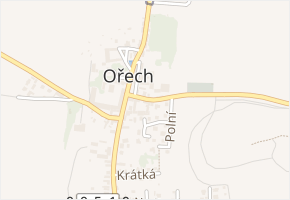 Slivenecká v obci Ořech - mapa ulice