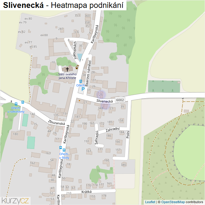 Mapa Slivenecká - Firmy v ulici.