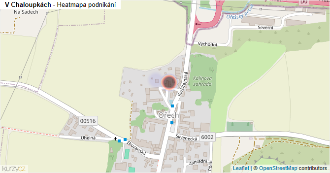 V Chaloupkách - mapa podnikání