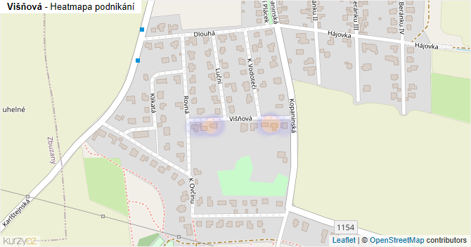 Višňová - mapa podnikání