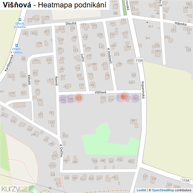 Mapa Višňová - Firmy v ulici.