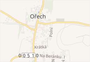 Zahradní v obci Ořech - mapa ulice