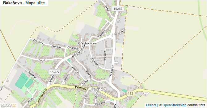 Bakešova - mapa ulice