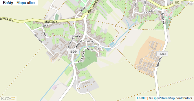 Bašty - mapa ulice