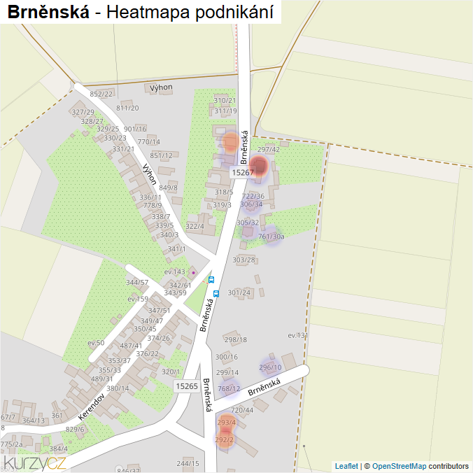 Mapa Brněnská - Firmy v ulici.