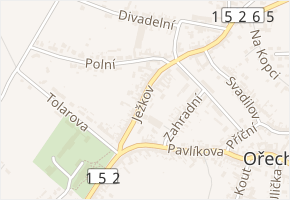 Ježkov v obci Ořechov - mapa ulice
