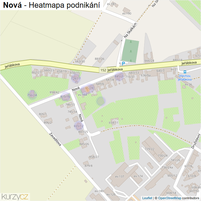 Mapa Nová - Firmy v ulici.