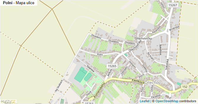Polní - mapa ulice
