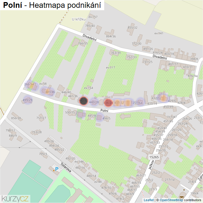 Mapa Polní - Firmy v ulici.