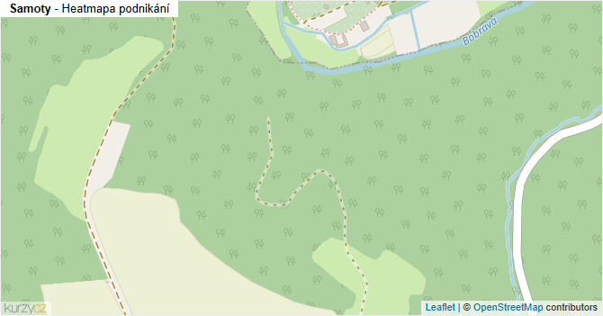 Samoty - mapa podnikání