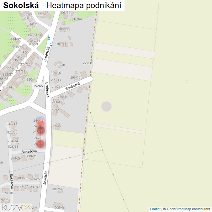 Mapa Sokolská - Firmy v ulici.