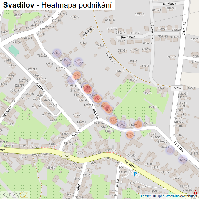 Mapa Svadilov - Firmy v ulici.