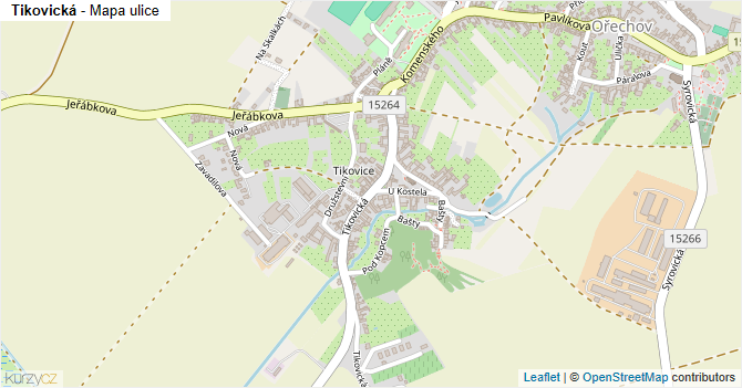 Tikovická - mapa ulice