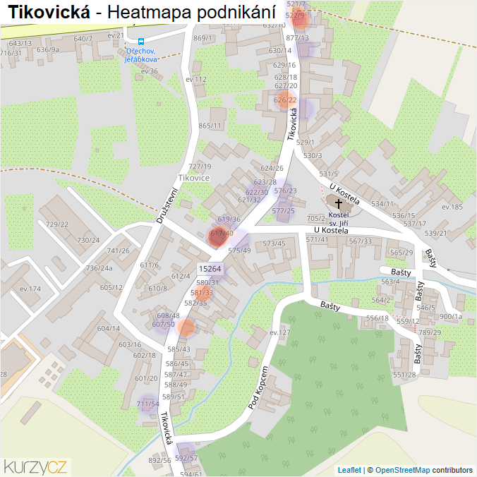 Mapa Tikovická - Firmy v ulici.