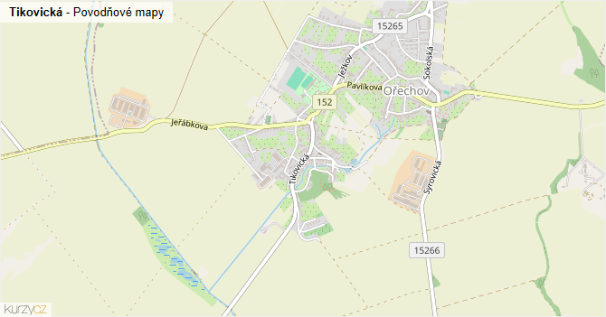 Tikovická - záplavové mapy stoleté vody