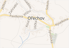 Ulička v obci Ořechov - mapa ulice